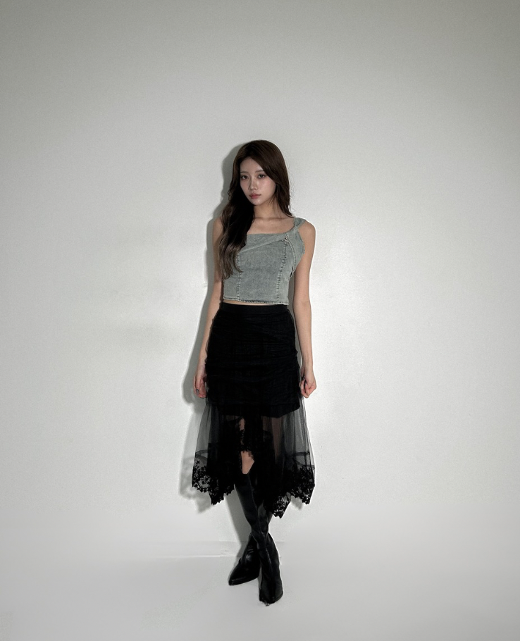 One Shoulder Denim Top / ワンショルダーデニムトップス TR-10875
