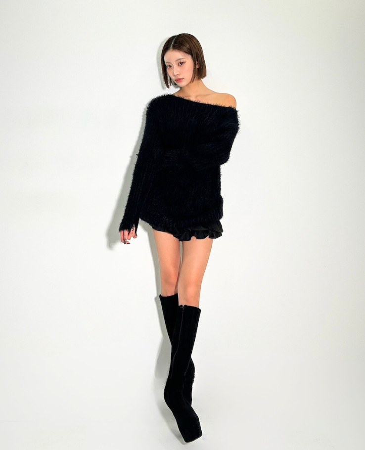 Wool off shoulder Tops / ウールオフショルダートップス TR-10928