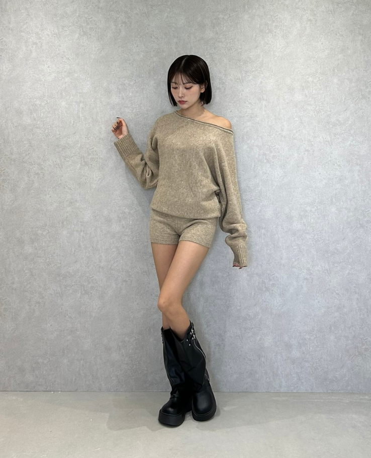 Knit Off Shoulder Setup / ニットオフショルダーセットアップ TR-10934