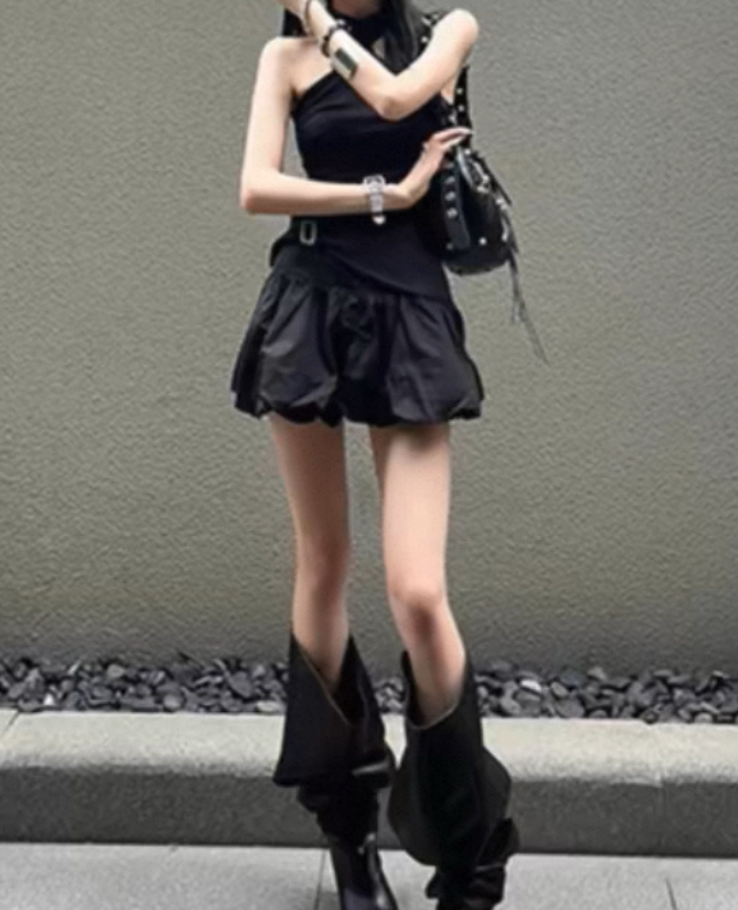 Frill Tight Cross-Neck Setup / フリルタイトクロスネックセットアップ TR-10908
