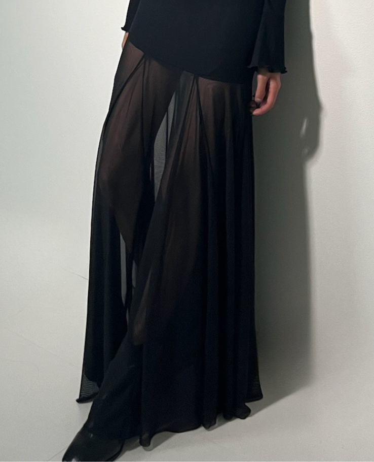 Long Off Shoulder Sheer One Piece /ロングオフショルダーシアーワンピース TR-10927