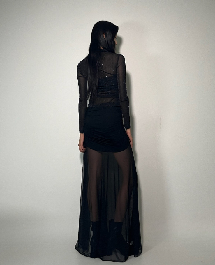 Tight flare shear long skirt /タイトフレアシアーロングスカート TR-10936