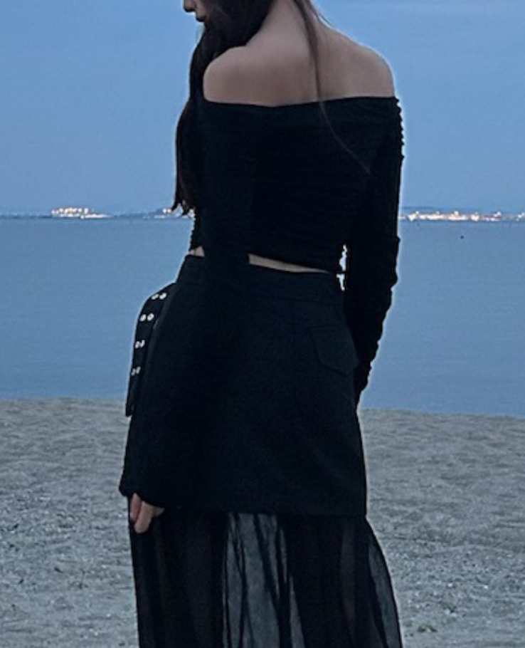 Sheer gather tight tops / シアーギャザータイトトップス TR-10868