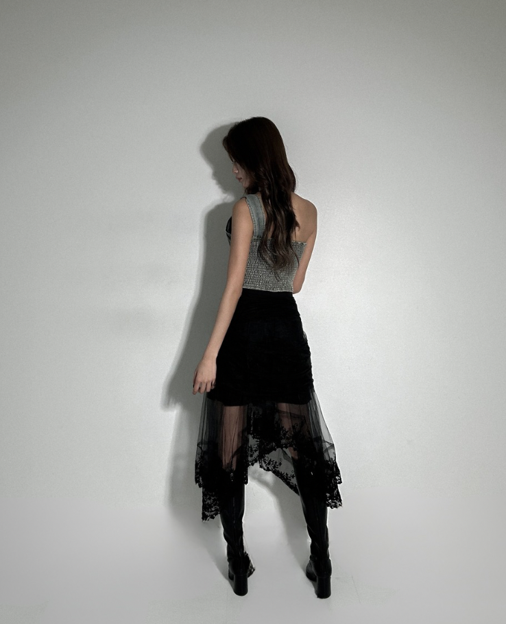 One Shoulder Denim Top / ワンショルダーデニムトップス TR-10875