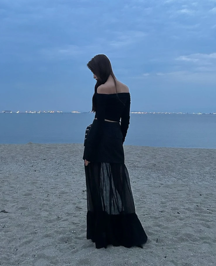 High-west tight Shear Lace Long Skirt / ハイウエストタイトシアーレースロングスカートTR-10871