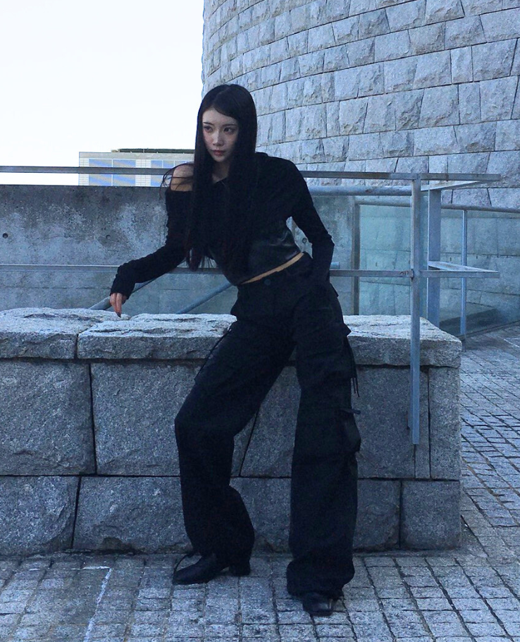 Striped High-waist Denim Pants / ストライプハイウエストパンツ TR-10822