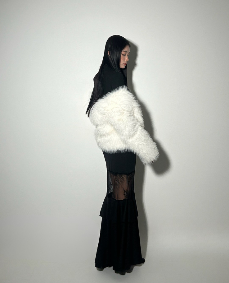 Shear Lace Docking Long Skirt /シアーレースドッキングロングスカート TR-10935