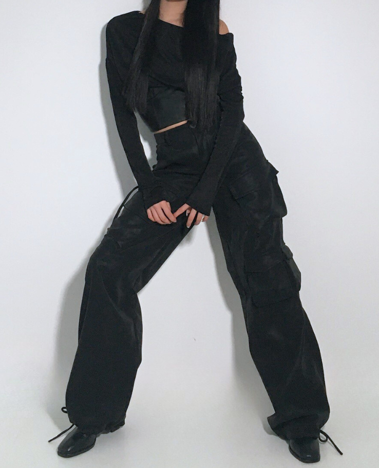 Striped High-waist Denim Pants / ストライプハイウエストパンツ TR-10822
