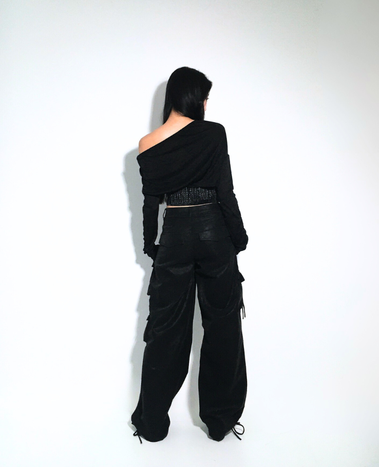 Striped High-waist Denim Pants / ストライプハイウエストパンツ TR-10822