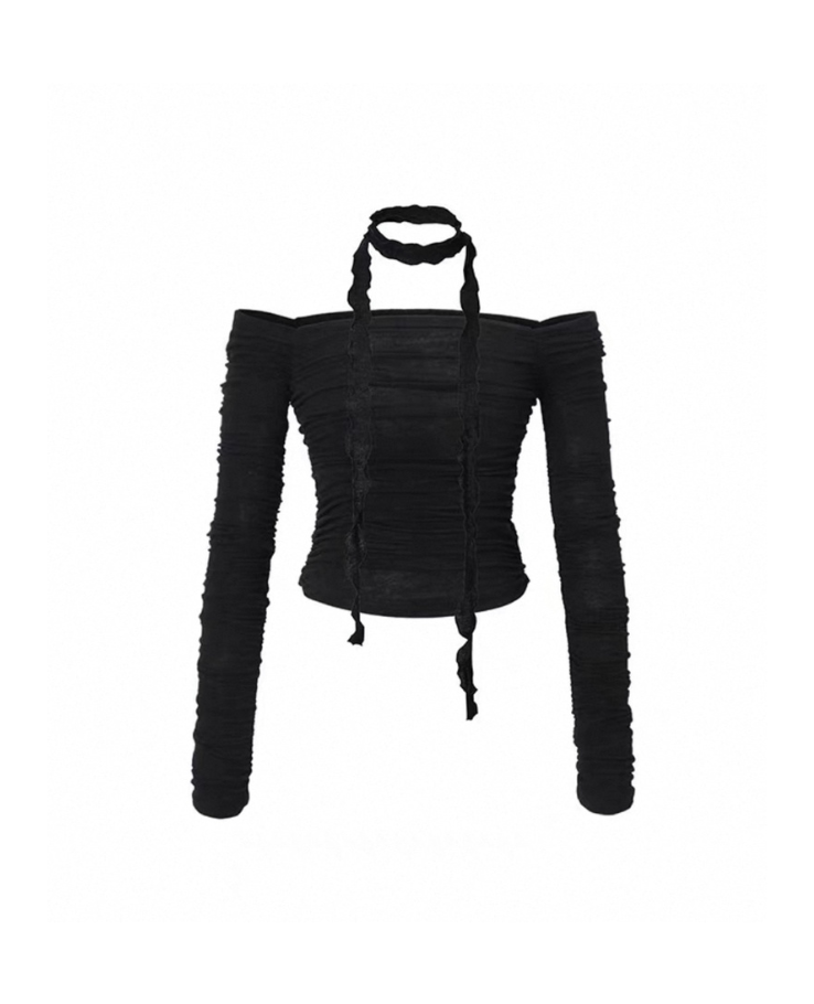 Sheer gather tight tops / シアーギャザータイトトップス TR-10868