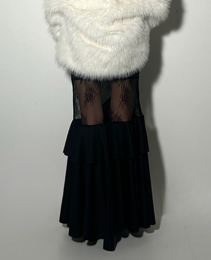 Shear Lace Docking Long Skirt /シアーレースドッキングロングスカート TR-10935