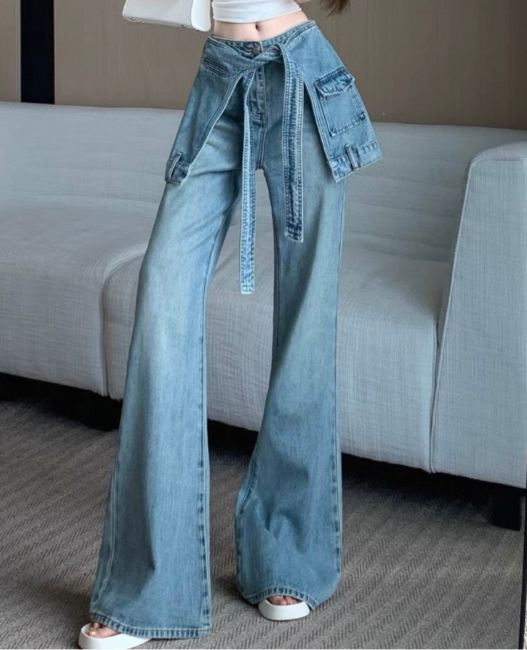 Tight flare ribbon denim pants / タイトフレアリボンデニム Tight flare ribbon denim pants / タイトフレアリボンデニム