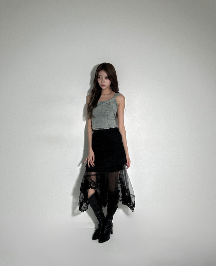 One Shoulder Denim Top / ワンショルダーデニムトップス TR-10875