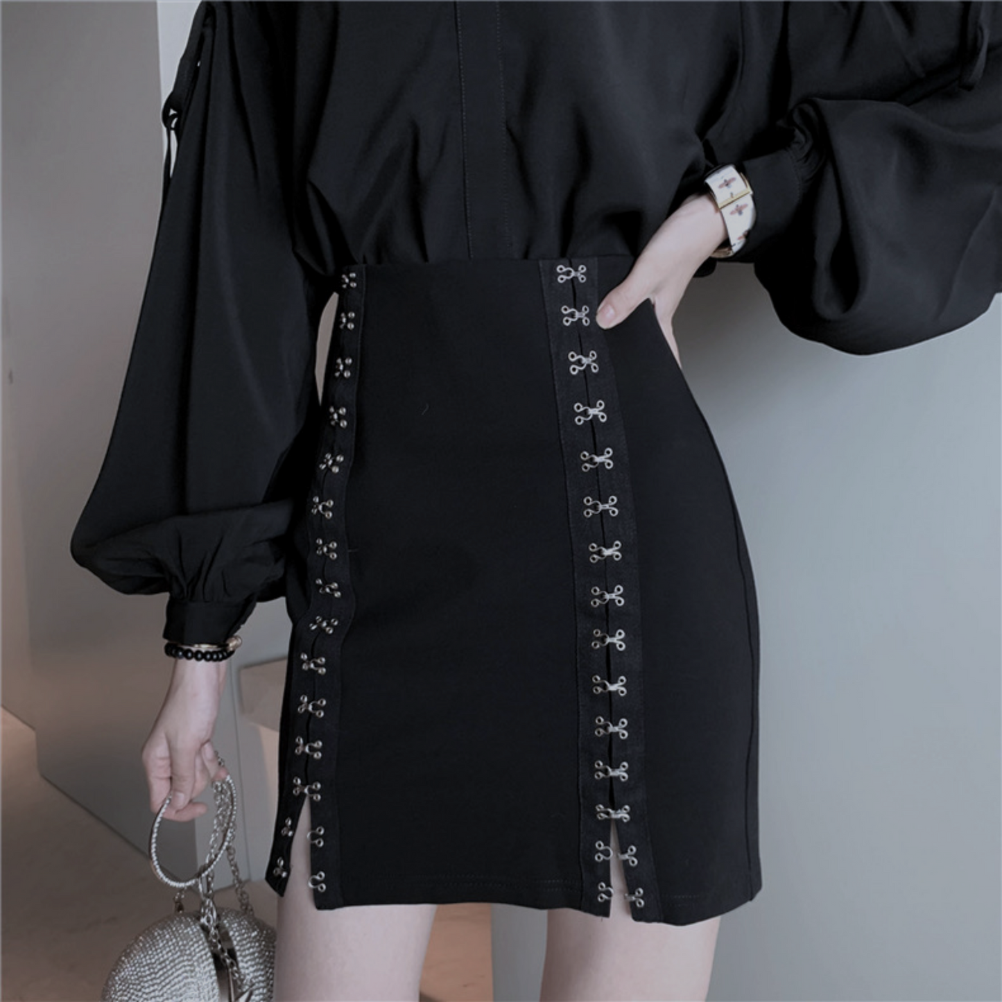Nichdesigned miniskirt /ニッチデザインミニスカート TR-10413