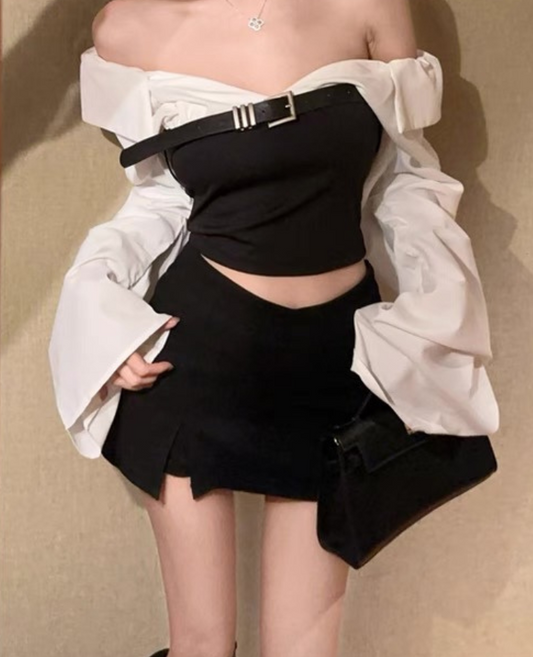 Off-shoulder crop tops / オフショルダークロップトップス TR-10835
