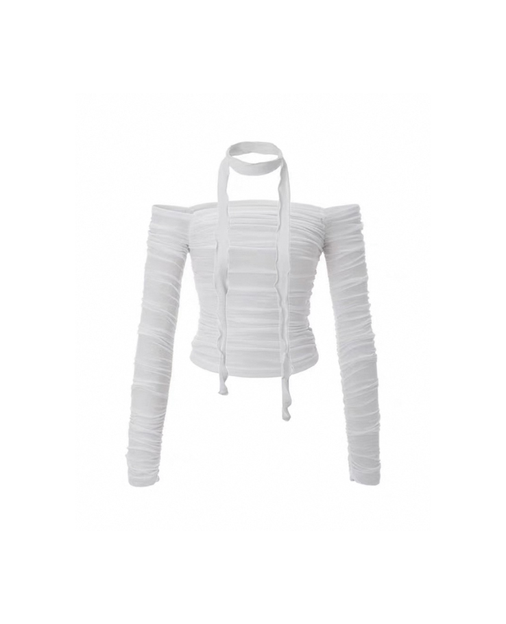 Sheer gather tight tops / シアーギャザータイトトップス TR-10868