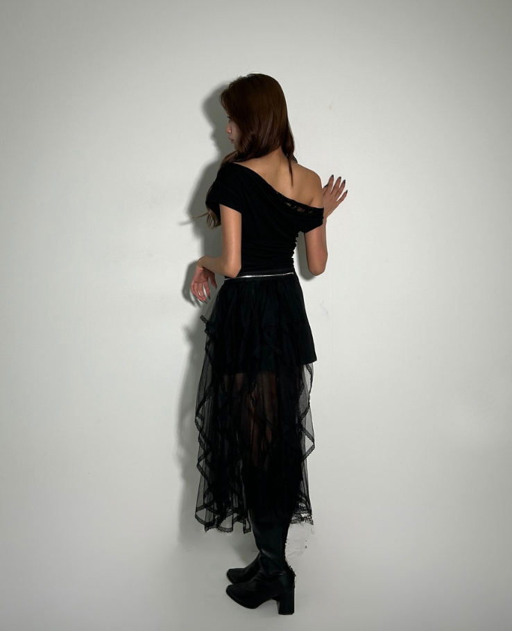 Frill Docking Tight West Skirt /フリルドッキングタイトウエストスカート TR-10867