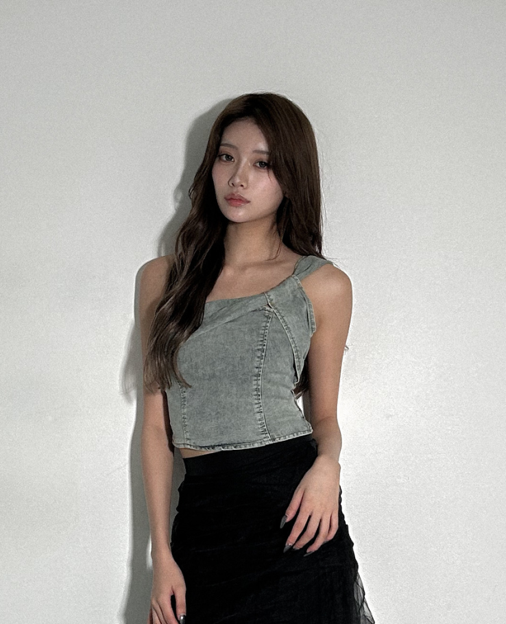 One Shoulder Denim Top / ワンショルダーデニムトップス TR-10875