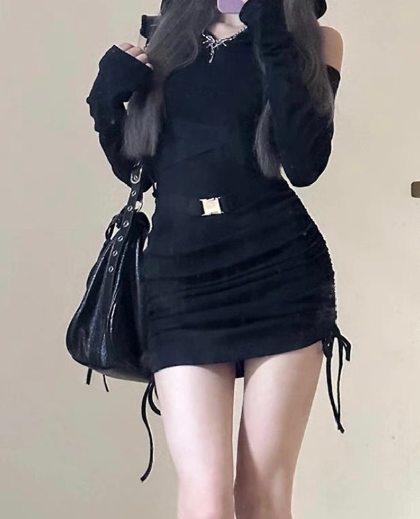 Sleeve Hoodie Tight One Piece / スリーブフーディータイトワンピース TR-10857