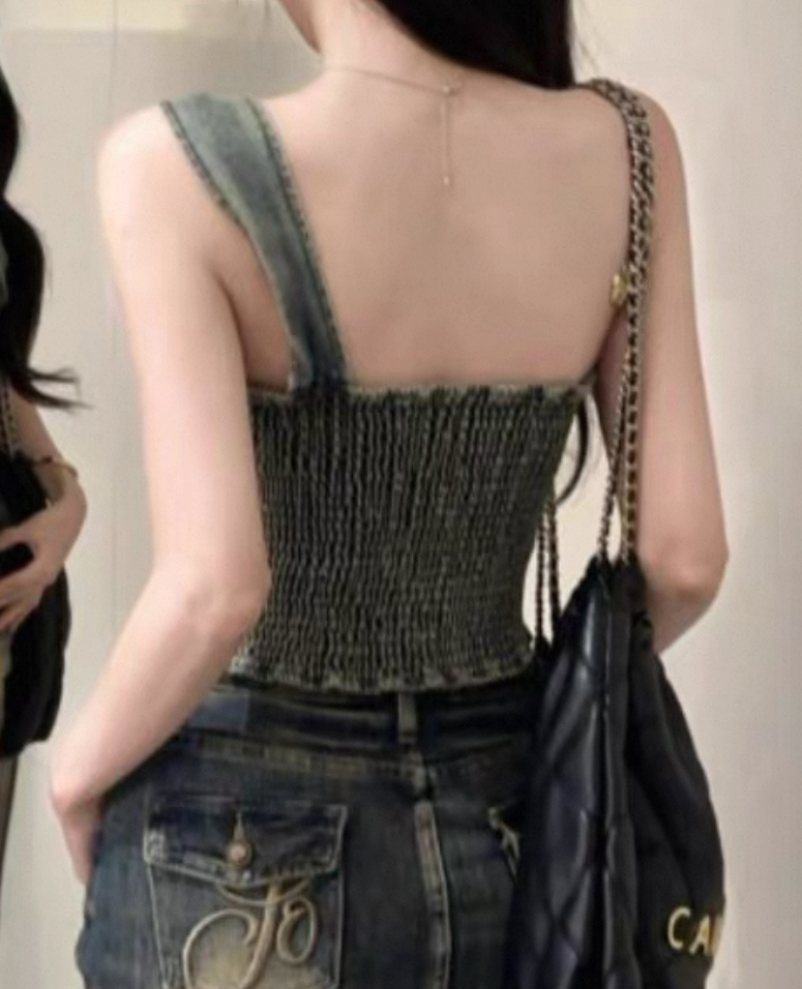 One Shoulder Denim Top / ワンショルダーデニムトップス TR-10875