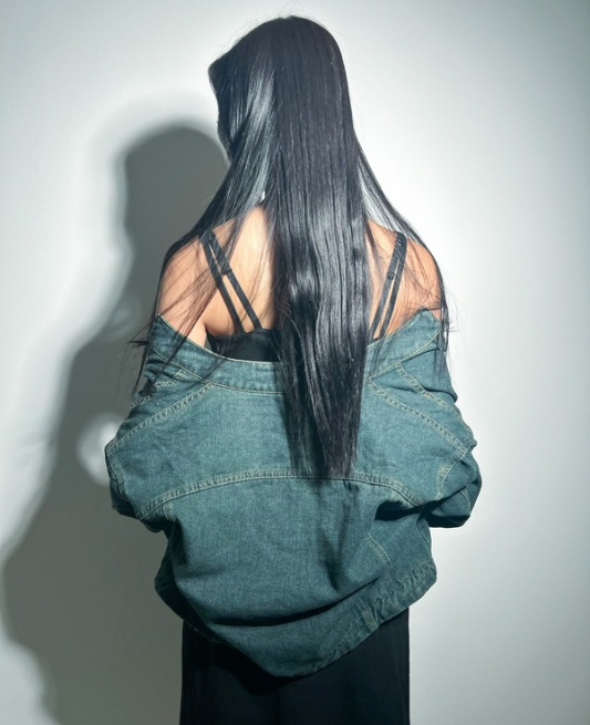 Denim Cropped Neck jacket /デニムクロップネックジャケットTR-10687