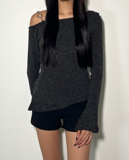 Ring One Shoulder Tops /リングワンショルダートップス TR-10923[予約販売]