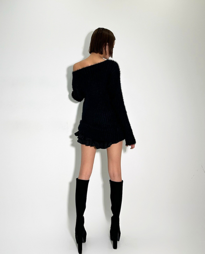 Wool off shoulder Tops / ウールオフショルダートップス TR-10928