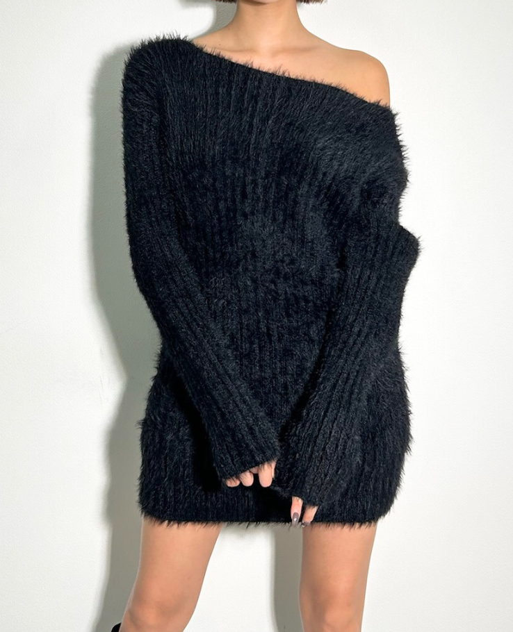 Wool off shoulder Tops / ウールオフショルダートップス TR-10928