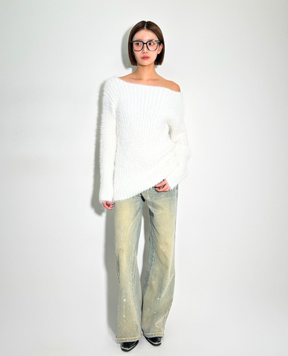 Wool off shoulder Tops / ウールオフショルダートップス TR-10928