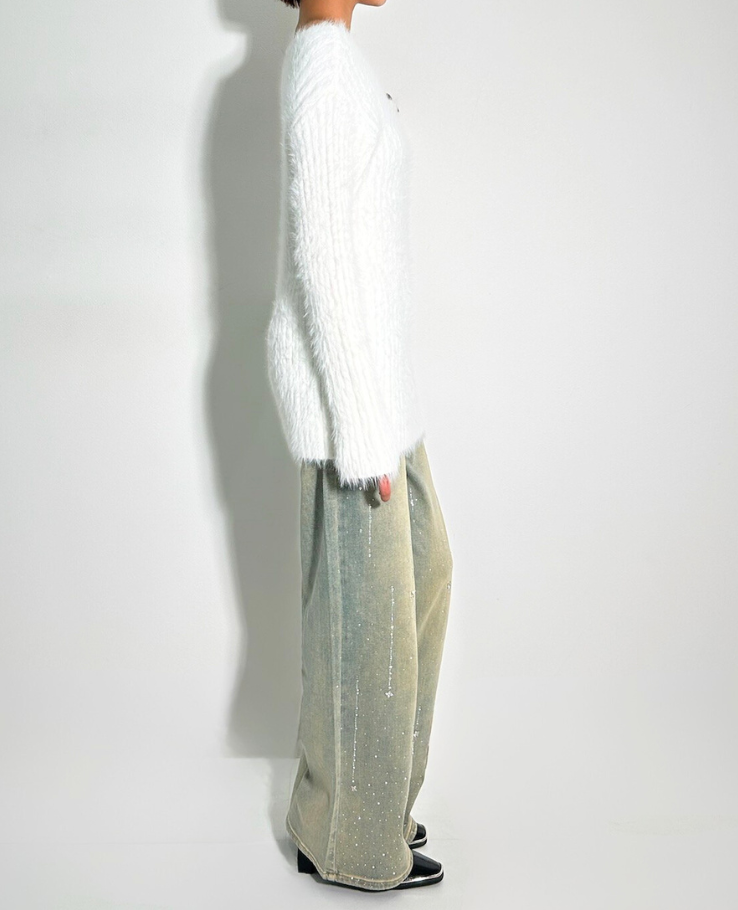 Wool off shoulder Tops / ウールオフショルダートップス TR-10928