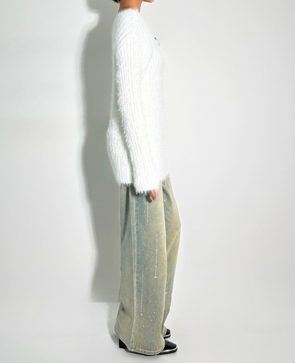 Wool off shoulder Tops / ウールオフショルダートップス TR-10928