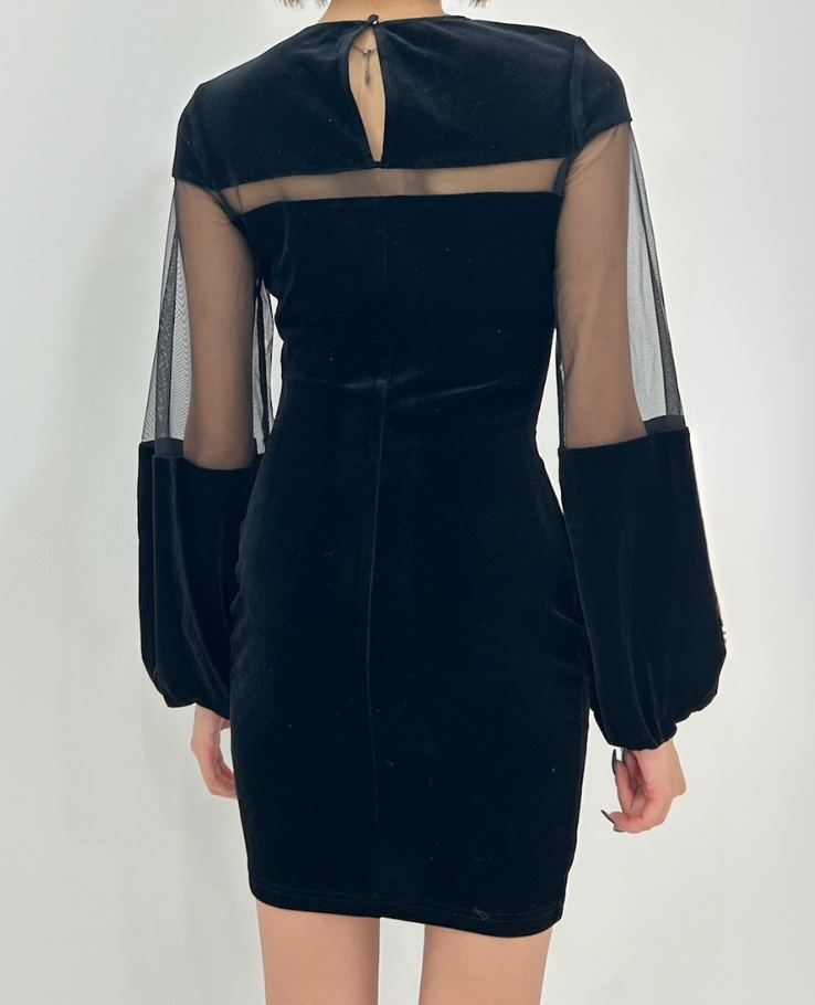 sheer slit velour dress / シアースリットベロアワンピース TR-10777