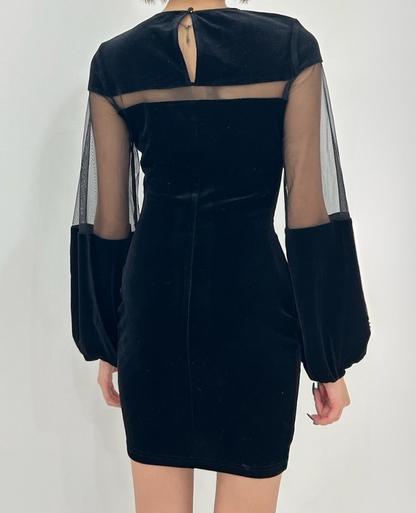 sheer slit velour dress / シアースリットベロアワンピース TR-10777