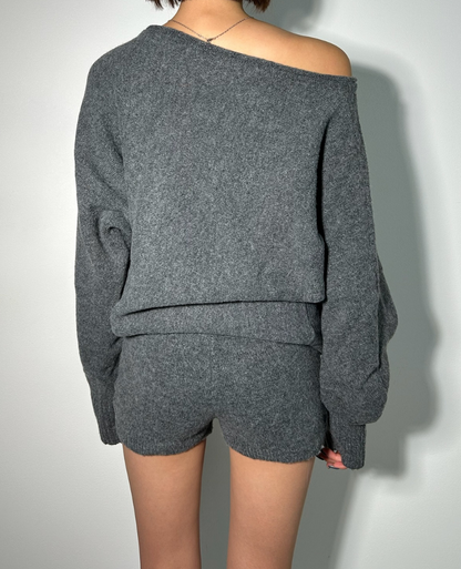 Knit Off Shoulder Setup / ニットオフショルダーセットアップ TR-10934[予約販売]