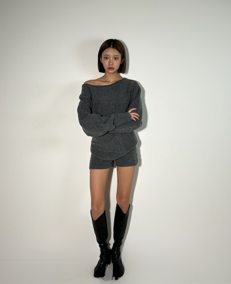 Knit Off Shoulder Setup / ニットオフショルダーセットアップ TR-10934[予約販売]