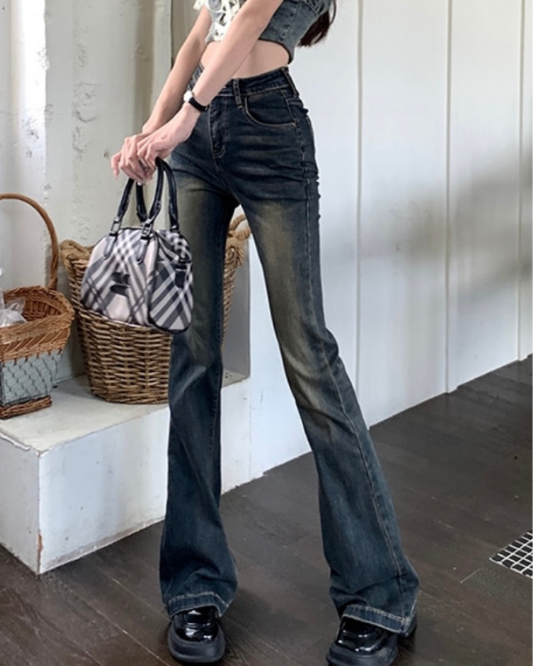 Wash Denim Flare Pants /ウォッシュデニムフレアパンツ TR-10662