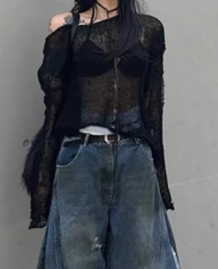 One-shoulder knit cardigan / ワンショルダーニットカーディガンTR-10878