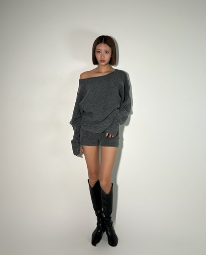 Knit Off Shoulder Setup / ニットオフショルダーセットアップ TR-10934[予約販売]