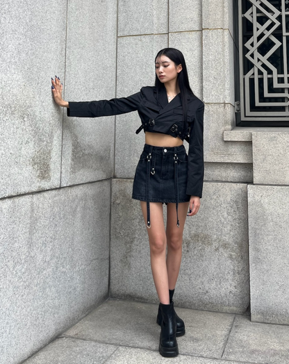 超美品❤️バーバリー 36 黒デニムスカート BURBERRY】 黒 超美品❤️バーバリー 36 黒デニムスカート BURBERRY】 黒