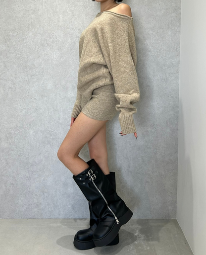 Knit Off Shoulder Setup / ニットオフショルダーセットアップ TR-10934