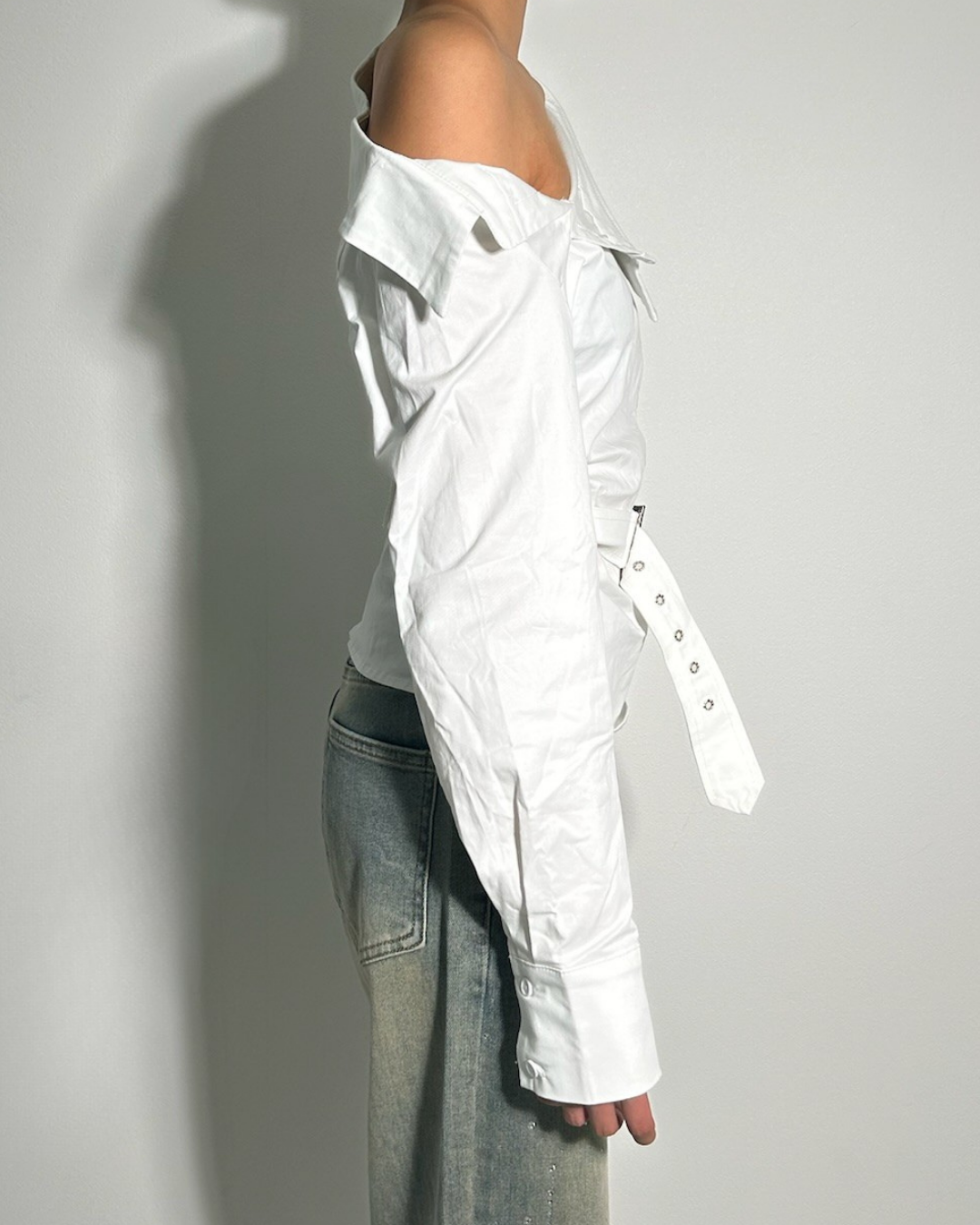 One Shoulder Waist Tight Tops / ワンショルダーウエストタイトトップス TR-10929