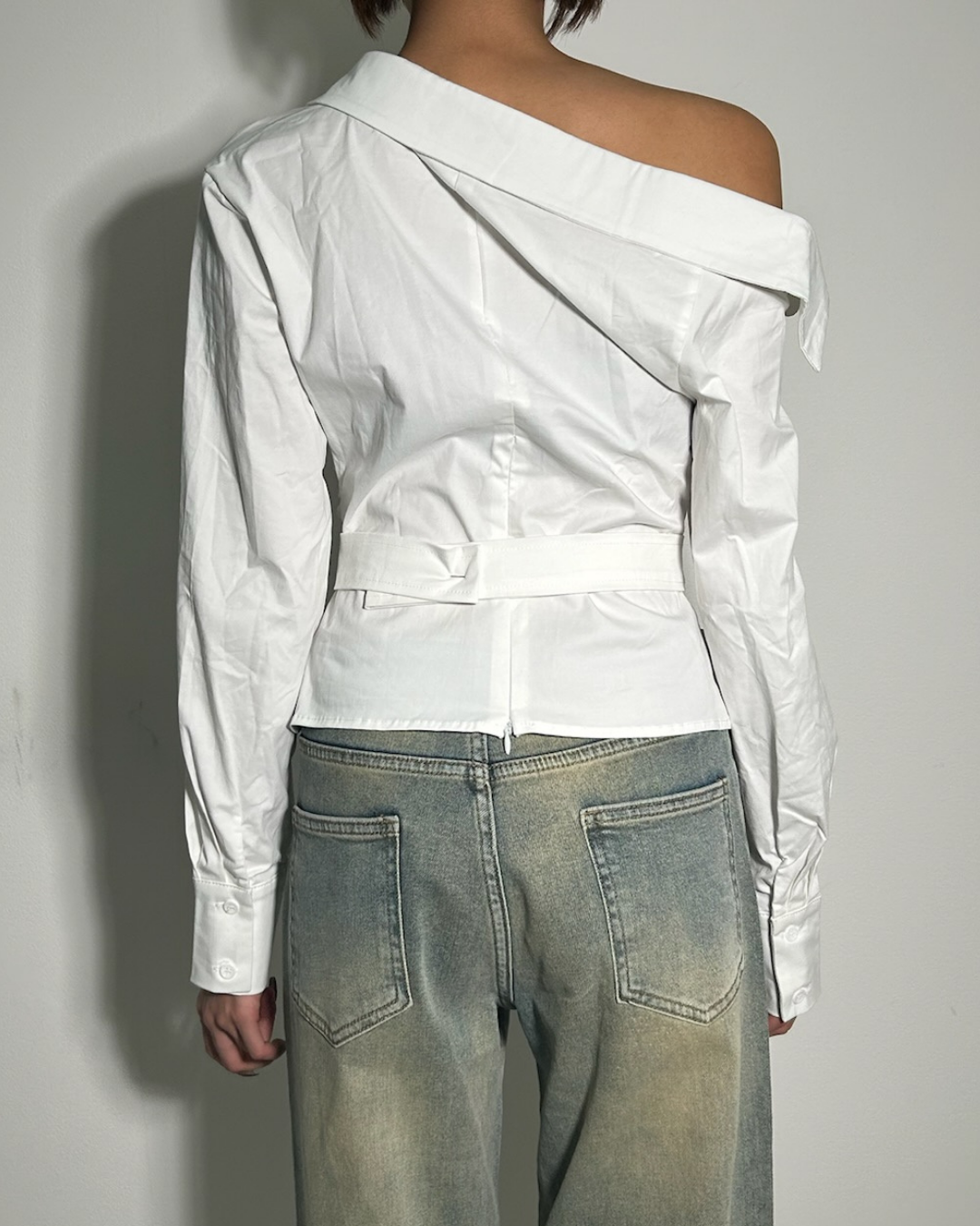 One Shoulder Waist Tight Tops / ワンショルダーウエストタイトトップス TR-10929