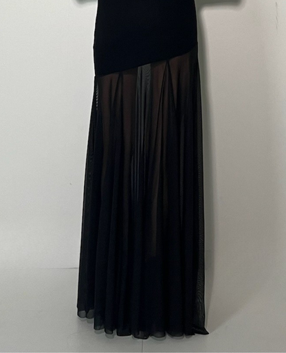 Long Off Shoulder Sheer One Piece /ロングオフショルダーシアーワンピース TR-10927[予約販売]
