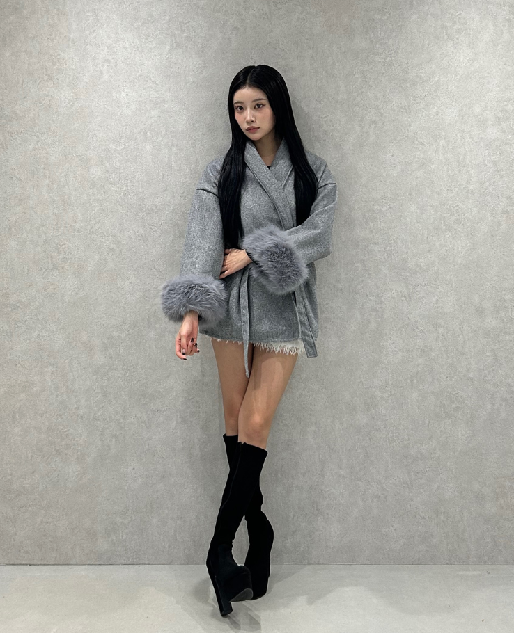 Waist Belt Fur Line Coat / ウエストベルトファーラインコート TR-10946