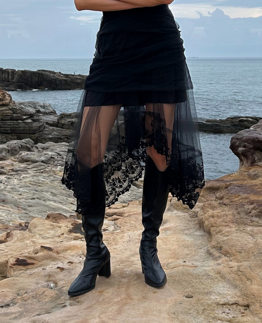 Tight gather frill medium skirt / タイトギャザーフリルミディアムスカート TR-10882
