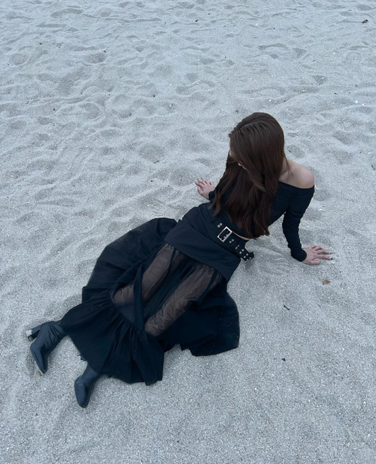 High-west tight Shear Lace Long Skirt / ハイウエストタイトシアーレースロングスカートTR-10871