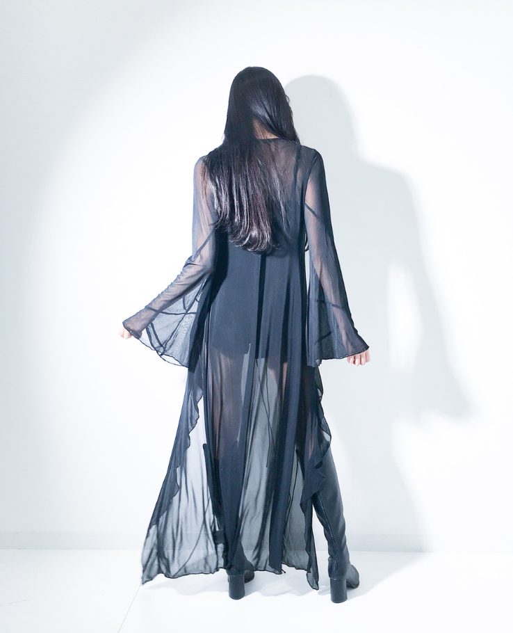 Long shear frill cardigan / ロングシアーフリルカーディガン TR-10865