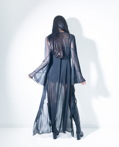 Long shear frill cardigan / ロングシアーフリルカーディガン TR-10865