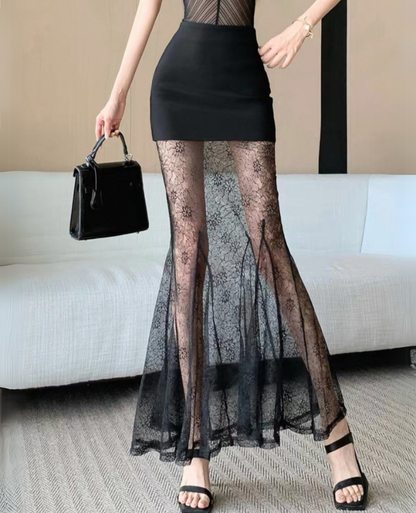 Lace High-waist tight skirt/レースハイウエストタイトスカート TR-10869