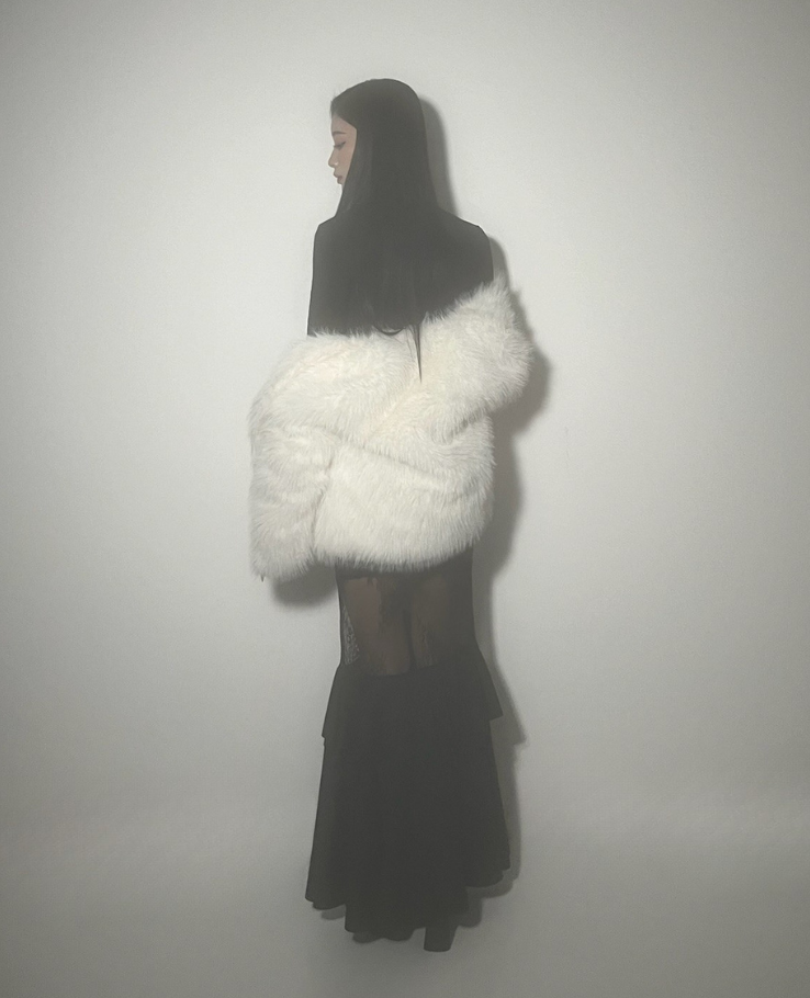 Shear Lace Docking Long Skirt /シアーレースドッキングロングスカート TR-10935